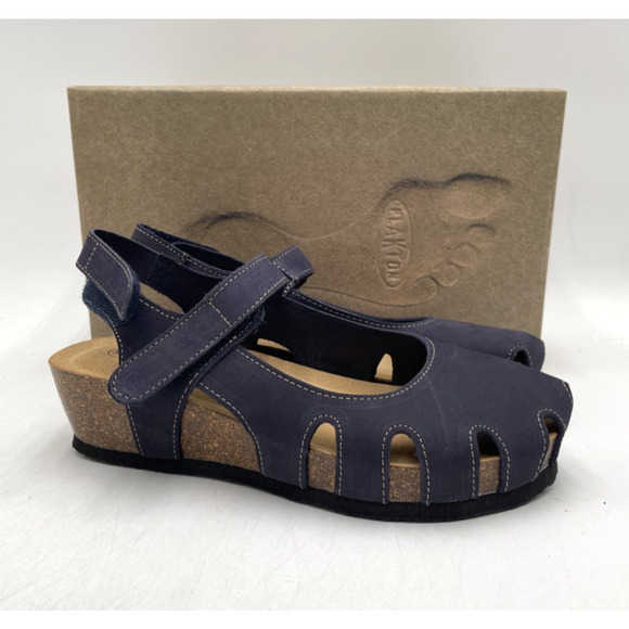 Plakton AMY BLU 01 826140 Women's NEW Closed-Toe Sandal Navy Blue EU Size 37 - Picture 1 of 11